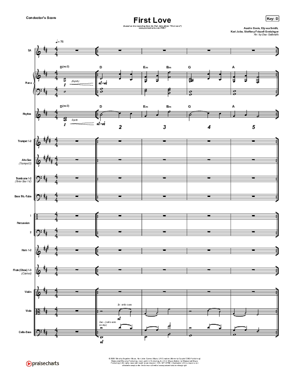 First Love (Live) Conductor's Score (Kari Jobe)