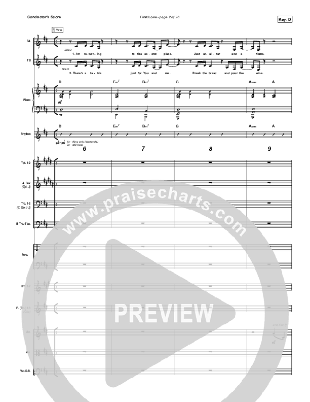 First Love (Live) Conductor's Score (Kari Jobe)