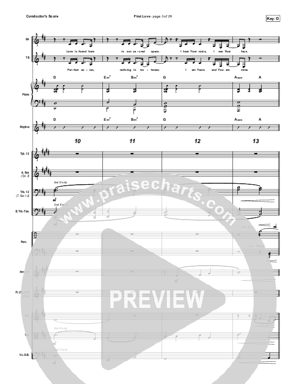 First Love (Live) Conductor's Score (Kari Jobe)