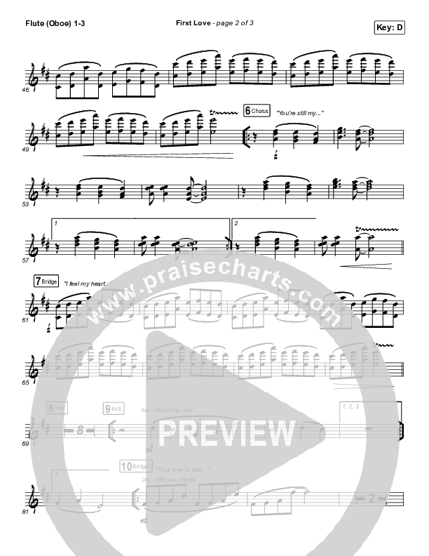 First Love (Live) Flute/Oboe 1/2/3 (Kari Jobe)