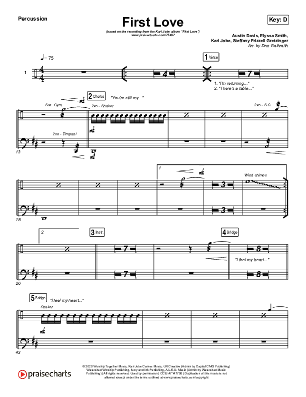 First Love (Live) Percussion (Kari Jobe)