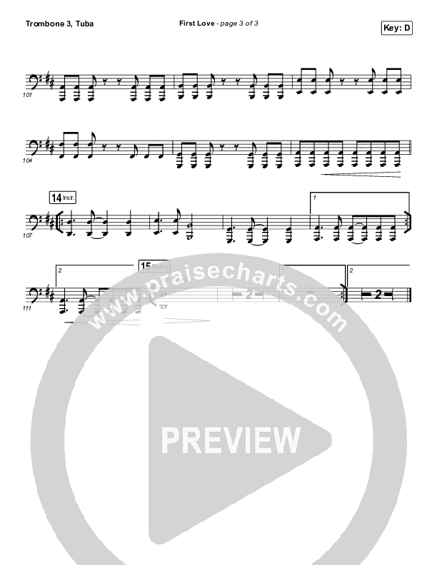 First Love (Live) Trombone 3/Tuba (Kari Jobe)