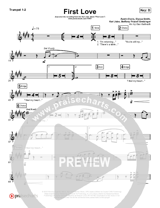 First Love (Live) Trumpet 1,2 (Kari Jobe)