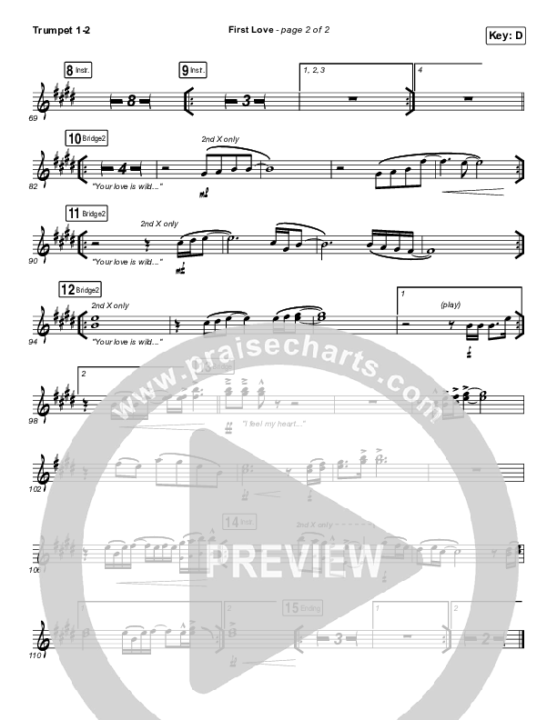 First Love (Live) Trumpet 1,2 (Kari Jobe)