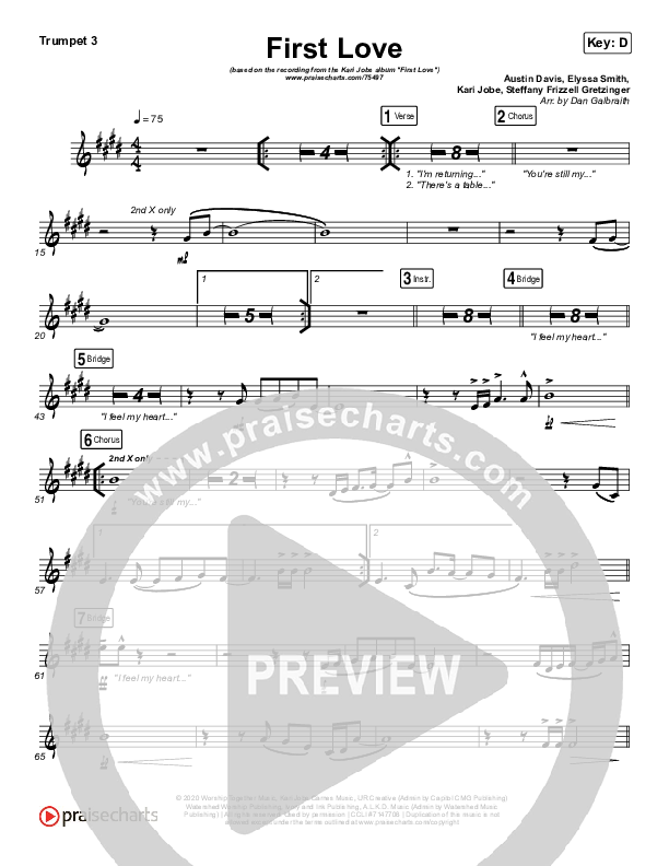 First Love (Live) Trumpet 3 (Kari Jobe)