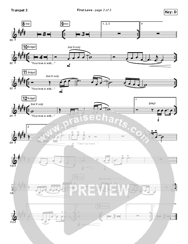 First Love (Live) Trumpet 3 (Kari Jobe)