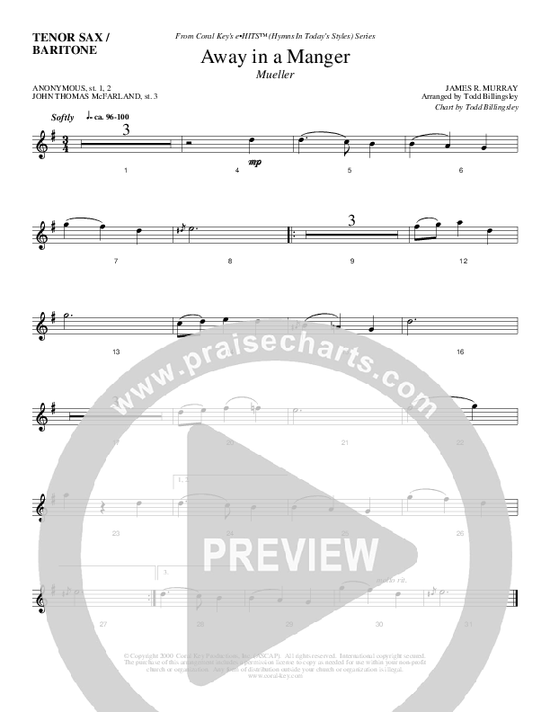 Away In A Manger Tenor Sax 2 (Todd Billingsley)