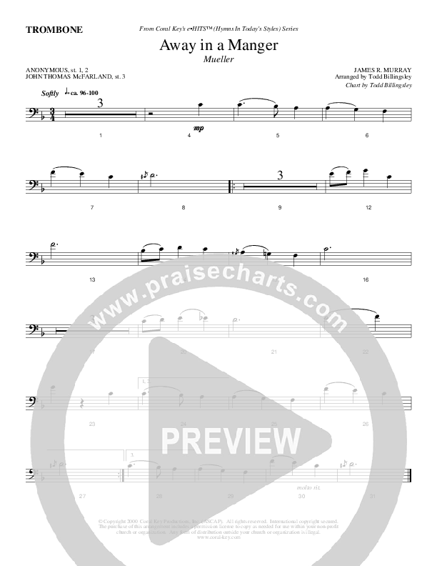 Away In A Manger Trombone (Todd Billingsley)