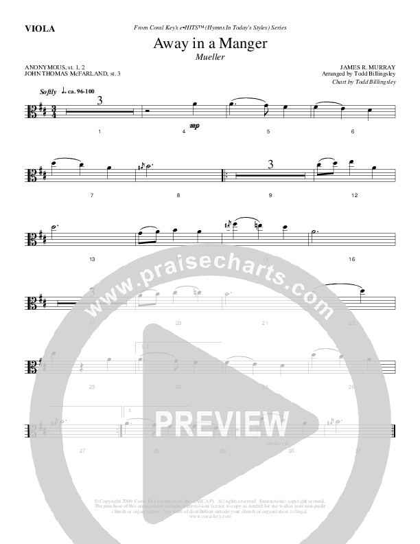 Away In A Manger Viola (Todd Billingsley)