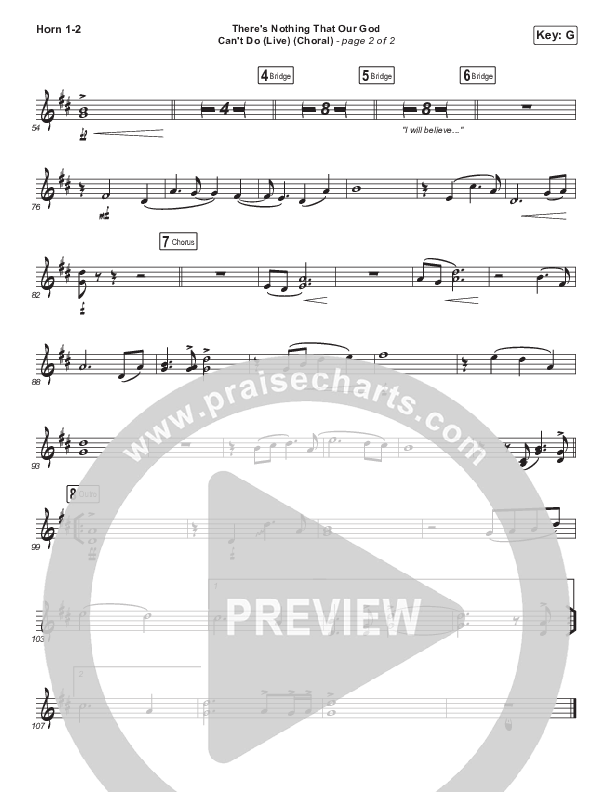 There's Nothing That Our God Can't Do (Choral Anthem SATB) French Horn 1,2 (Passion / Kristian Stanfill / Arr. Luke Gambill)