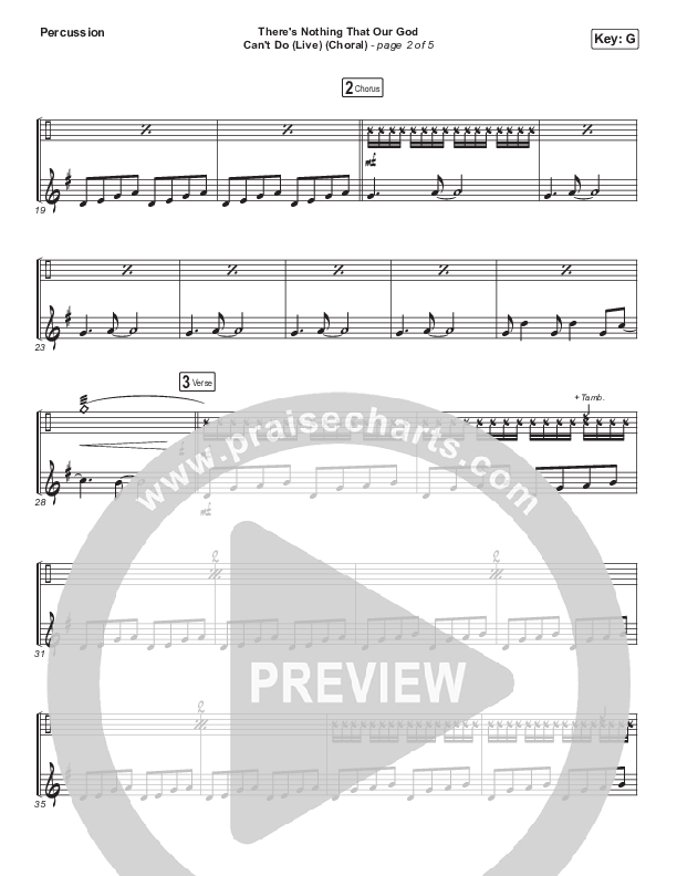 There's Nothing That Our God Can't Do (Choral Anthem SATB) Percussion (Passion / Kristian Stanfill / Arr. Luke Gambill)