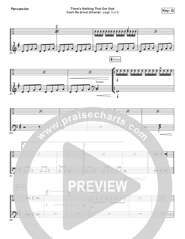 There's Nothing That Our God Can't Do (Choral Anthem SATB) Percussion (Passion / Kristian Stanfill / Arr. Luke Gambill)