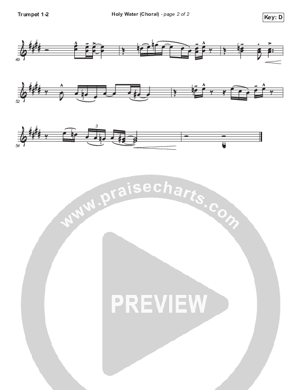 Holy Water (Choral Anthem SATB) Brass Pack (We The Kingdom / Arr. Luke Gambill)