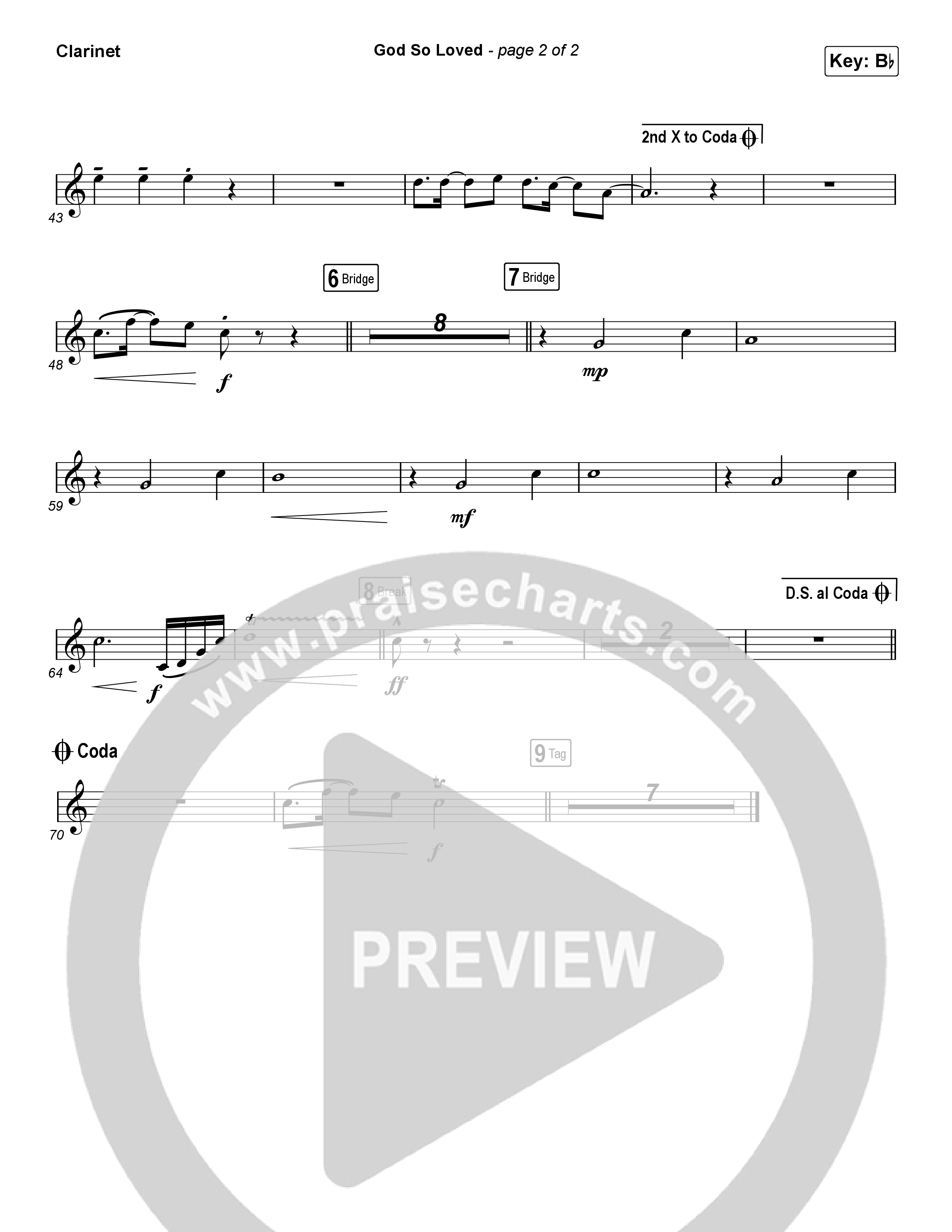 God So Loved (Choral Anthem SATB) Clarinet (We The Kingdom / Arr. Luke Gambill)