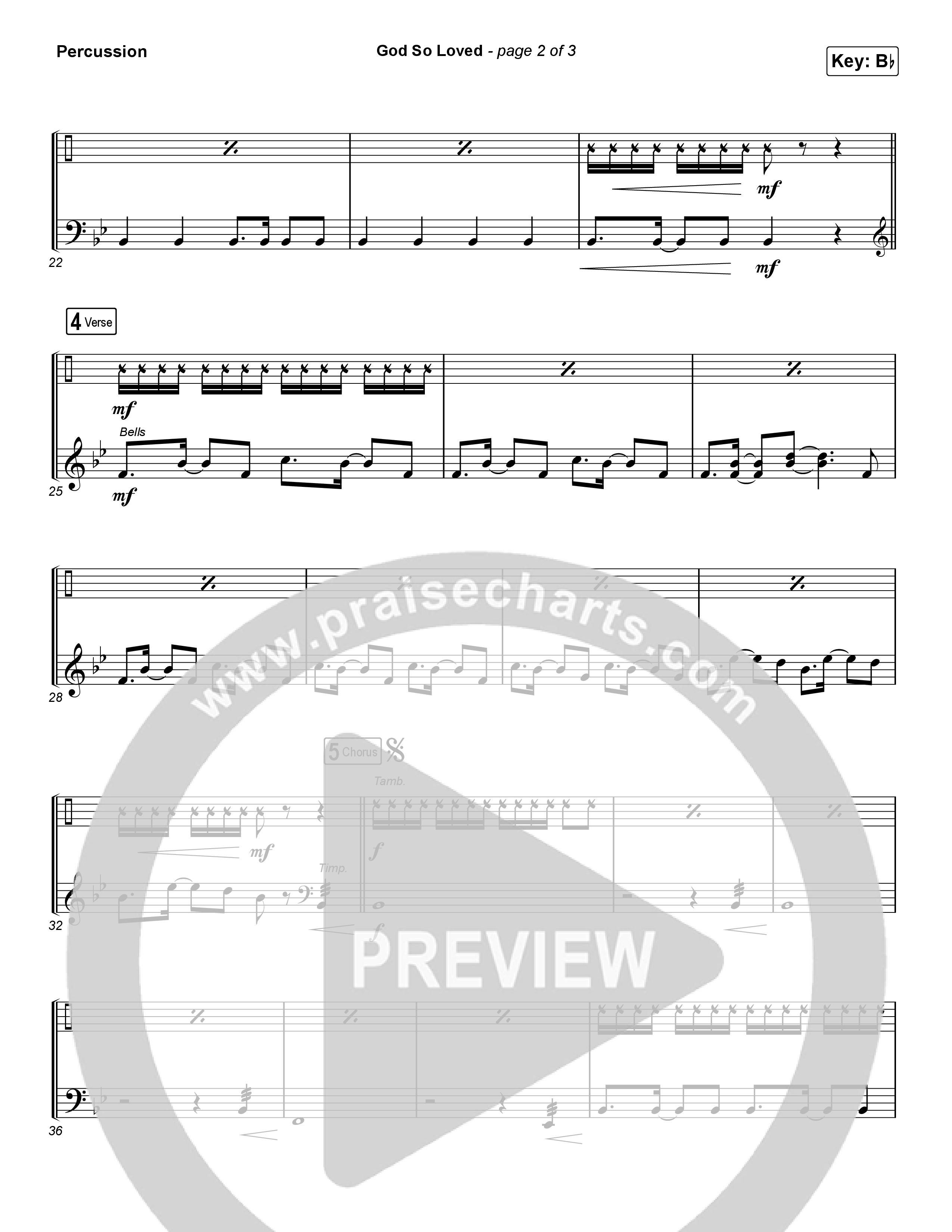 God So Loved (Choral Anthem SATB) Percussion (We The Kingdom / Arr. Luke Gambill)