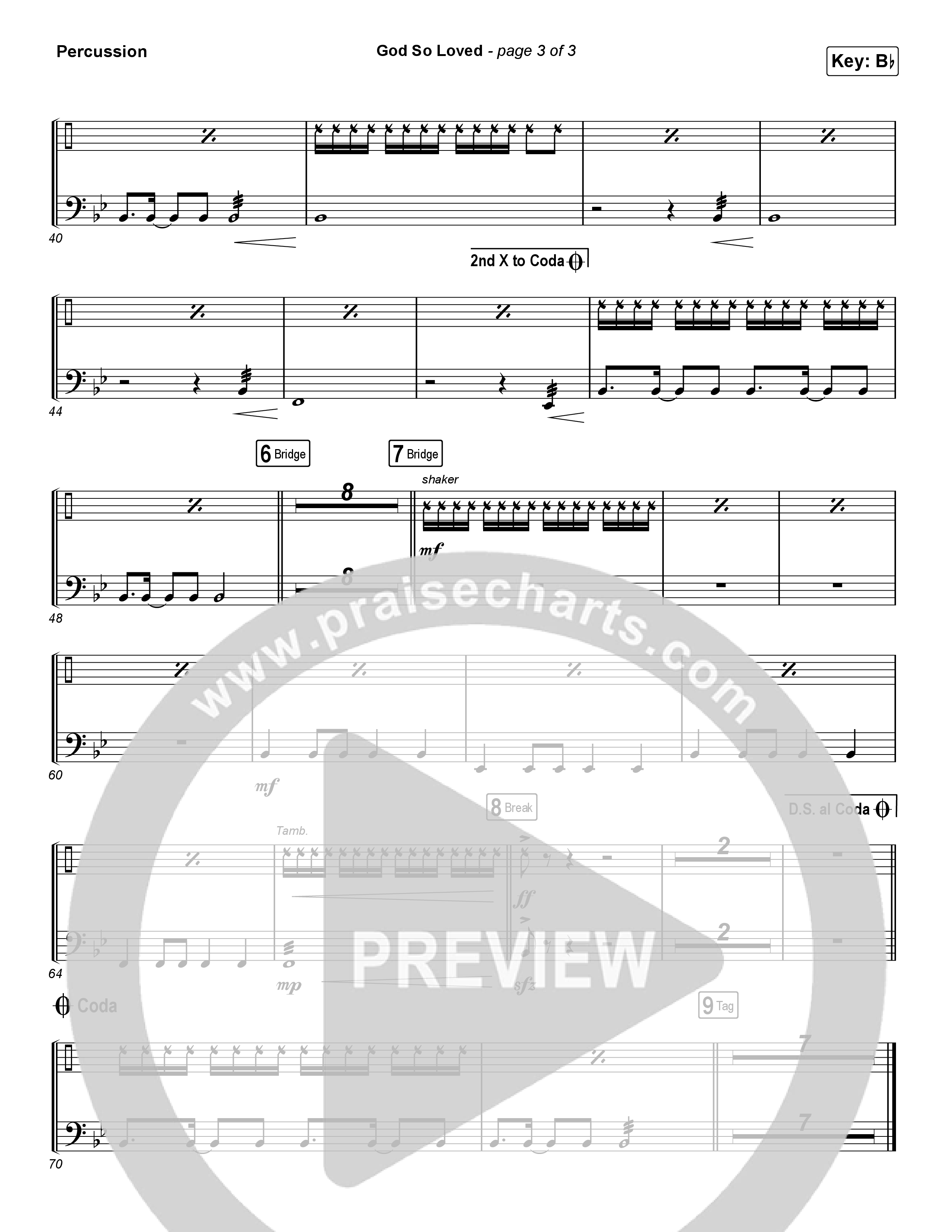 God So Loved (Choral Anthem SATB) Percussion (We The Kingdom / Arr. Luke Gambill)