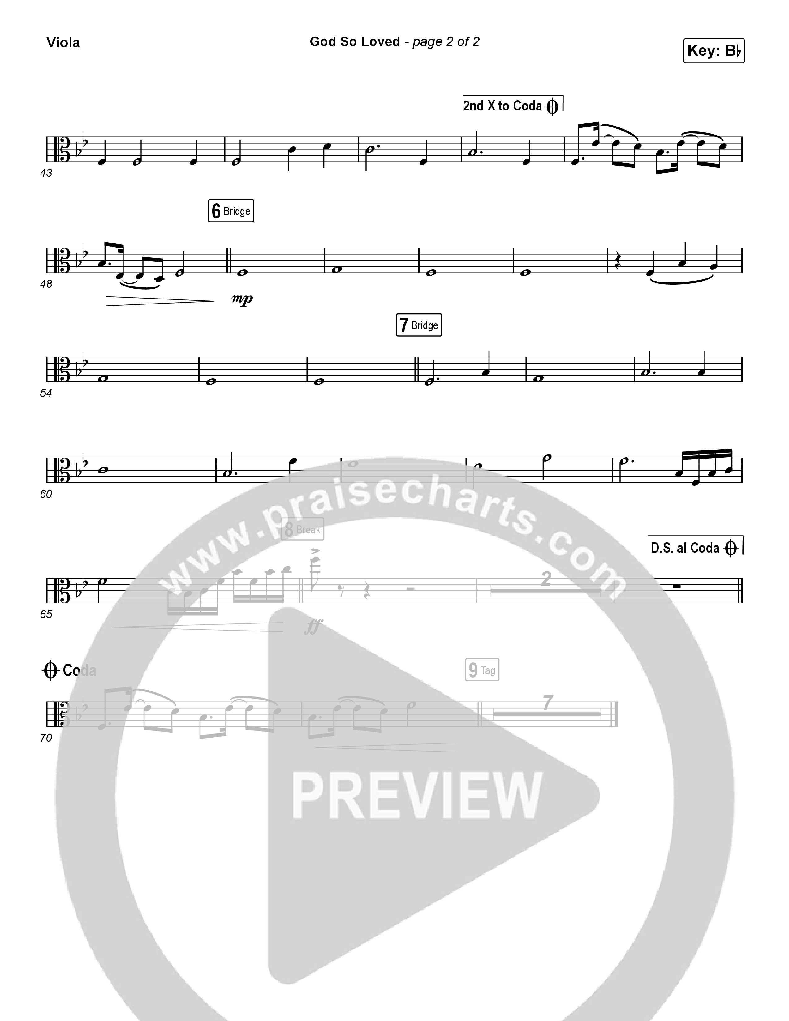 God So Loved (Choral Anthem SATB) Viola (We The Kingdom / Arr. Luke Gambill)