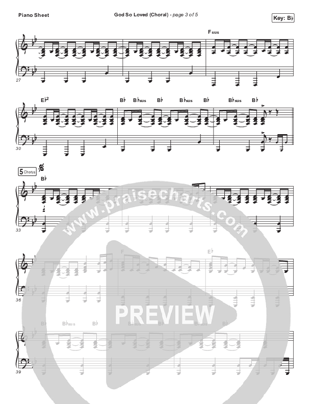 God So Loved (Choral Anthem) Piano Sheet (PraiseCharts Choral / We The Kingdom / Arr. Luke Gambill)