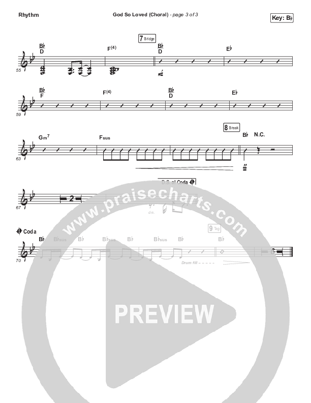 God So Loved (Choral Anthem SATB) Rhythm Chart (We The Kingdom / Arr. Luke Gambill)