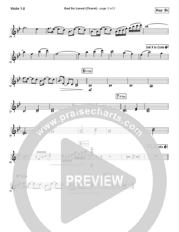 God So Loved (Choral Anthem SATB) Violin 1/2 (We The Kingdom / Arr. Luke Gambill)