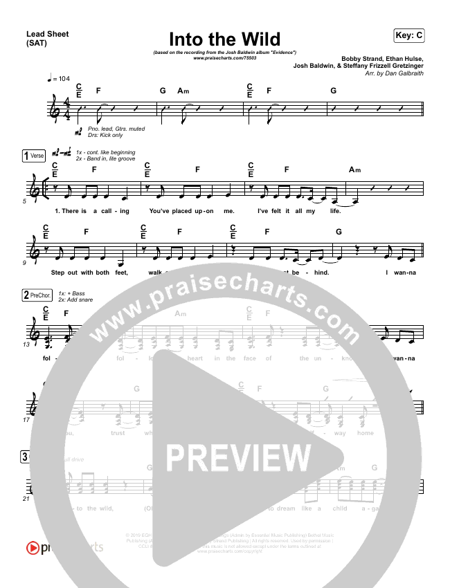Into The Wild Sheet Music (Josh Baldwin) - PraiseCharts