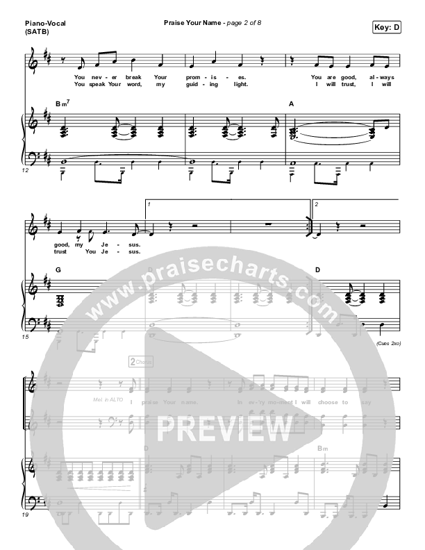 Praise Your Name Piano/Vocal (SATB) (North Point Worship)