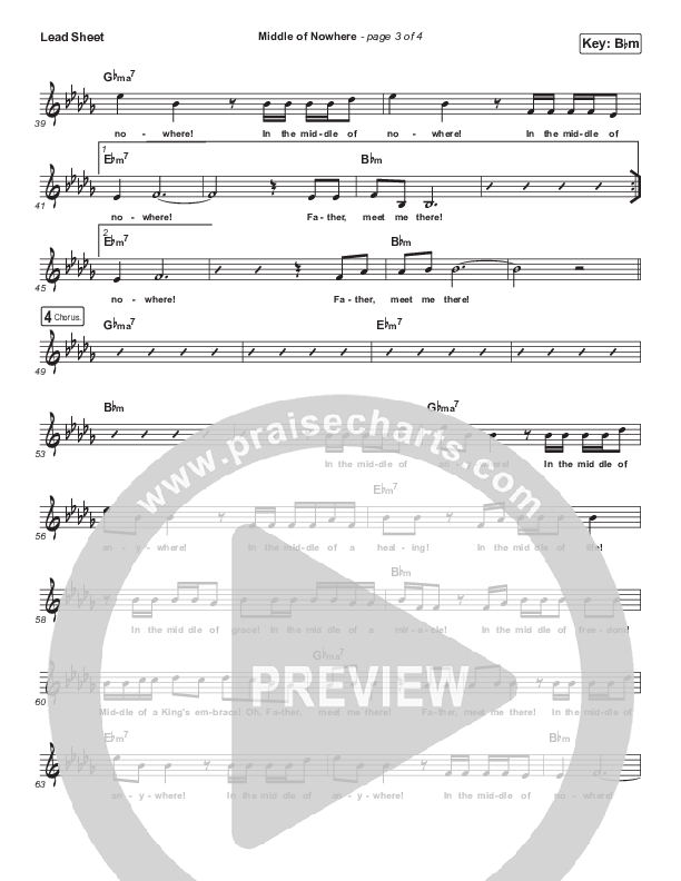 The Middle Of Nowhere Lead Sheet (Dennis Jernigan)