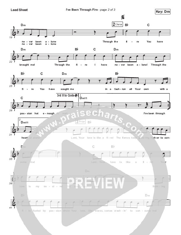 I’ve Been Through Fire Lead Sheet (Dennis Jernigan)