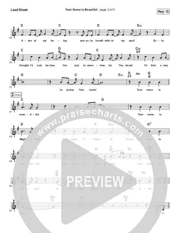 Your Name Is Beautiful Lead Sheet (Dennis Jernigan)