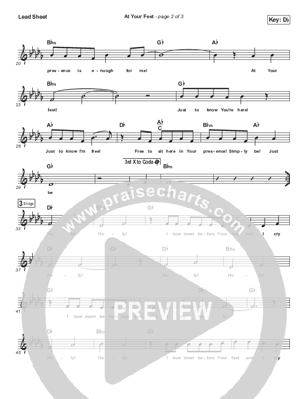 At Your Feet Lead Sheet (Dennis Jernigan)