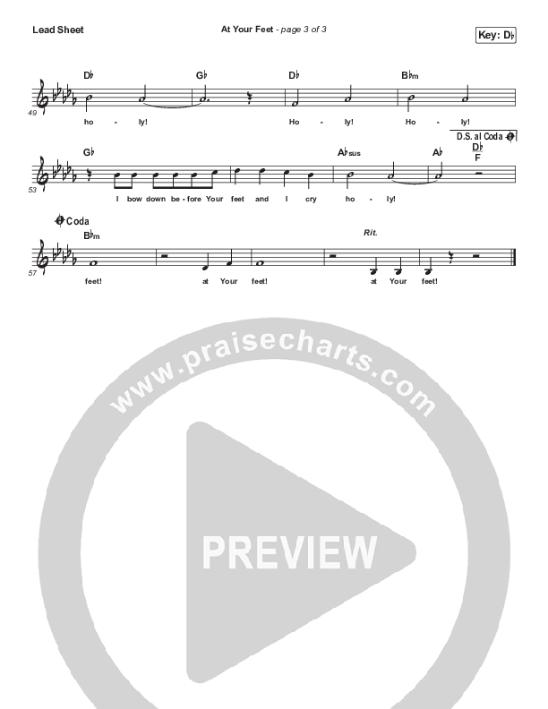 At Your Feet Lead Sheet (Dennis Jernigan)