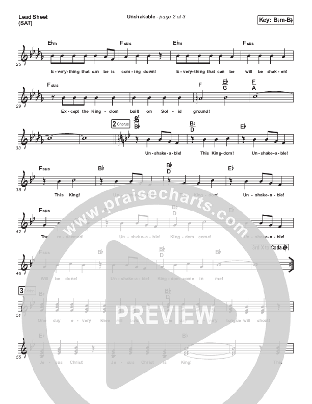 Unshakable Lead Sheet (SAT) (Dennis Jernigan)
