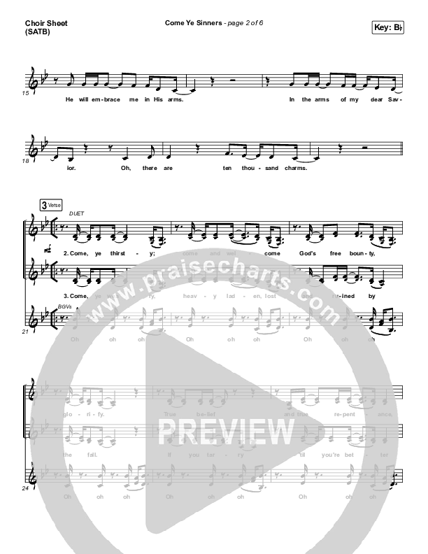 Come Ye Sinners Choir Sheet (SATB) (Shane & Shane / The Worship Initiative / Davy Flowers)