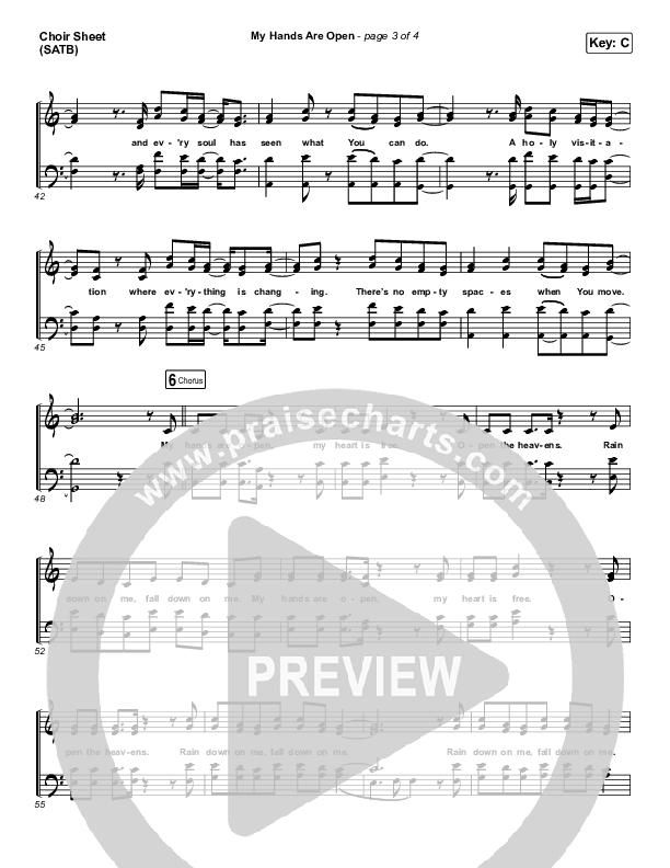 My Hands Are Open Choir Sheet (SATB) (Josh Baldwin)
