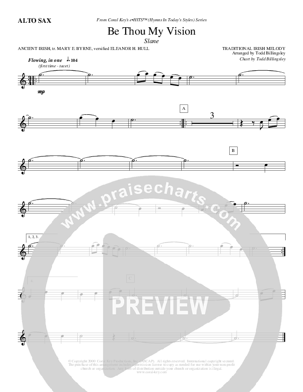 Be Thou My Vision Alto Sax (Todd Billingsley)