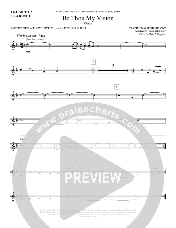 Be Thou My Vision Clarinet (Todd Billingsley)