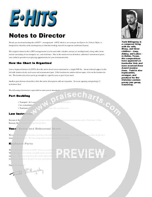 Be Thou My Vision Cover Sheet (Todd Billingsley)