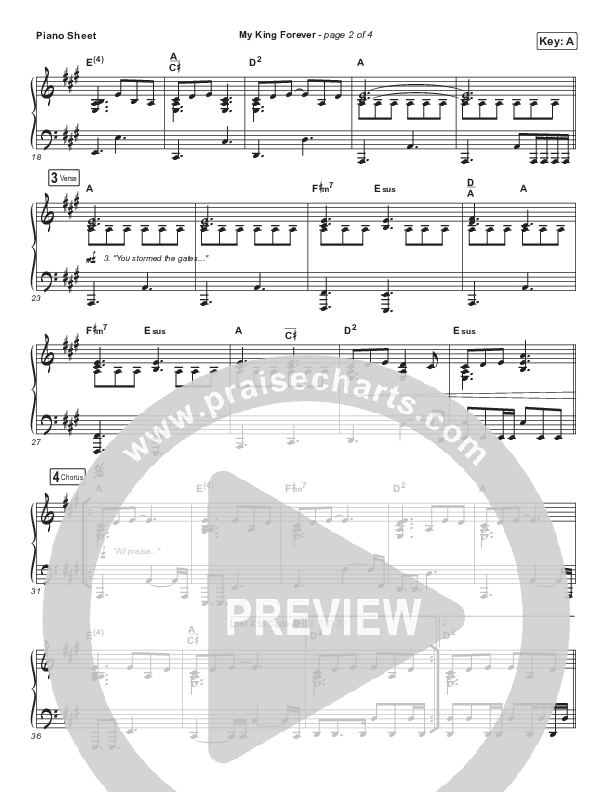 My King Forever Piano Sheet (Josh Baldwin)