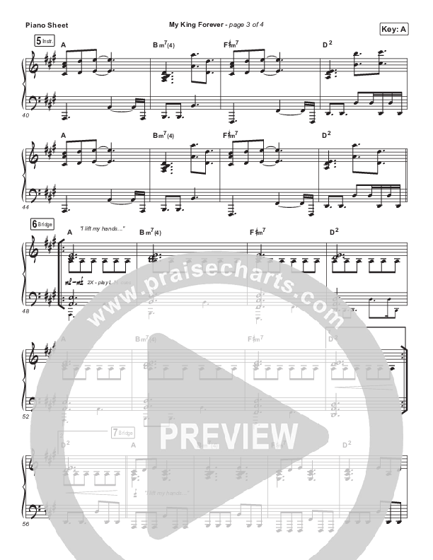My King Forever Piano Sheet (Josh Baldwin)