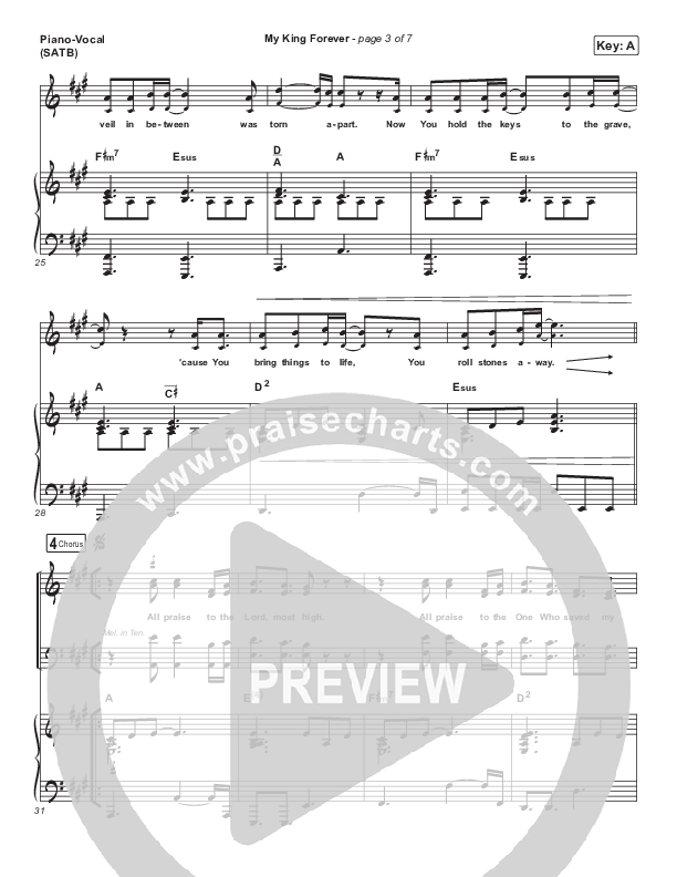 My King Forever Piano/Vocal (SATB) (Josh Baldwin)