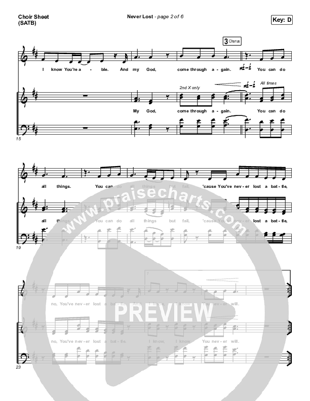Never Lost Choir Vocals (SATB) (CeCe Winans)