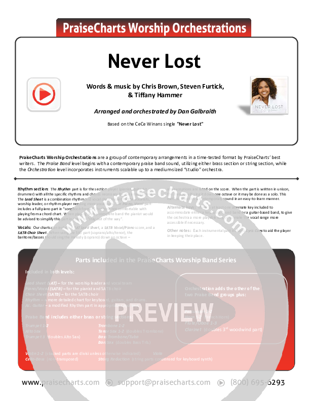 Never Lost Cover Sheet (CeCe Winans)