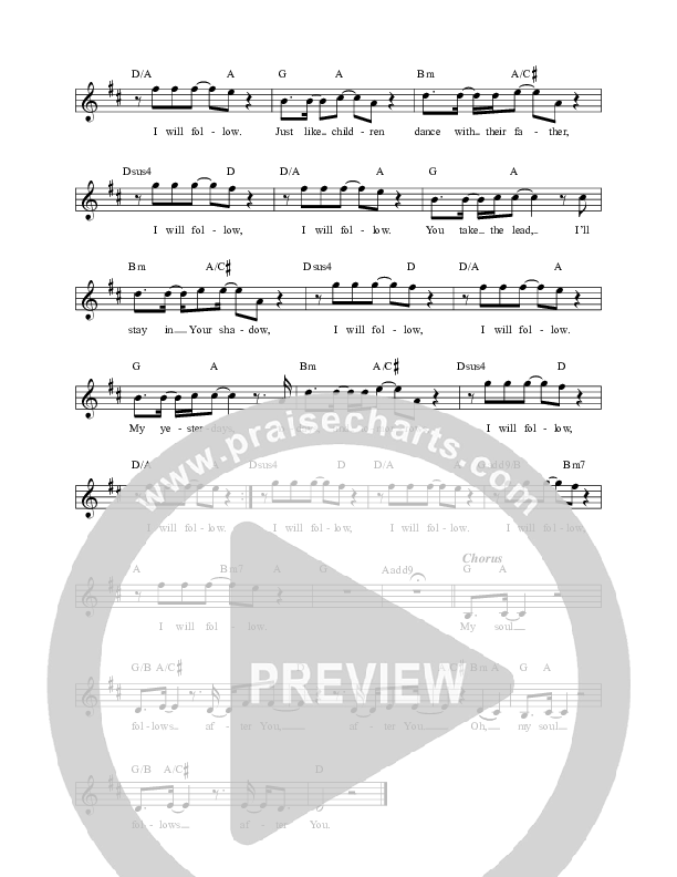 My Soul Follows (Live) Lead Sheet (REVERE / Mark Barlow / DOE / Lee University Singers)