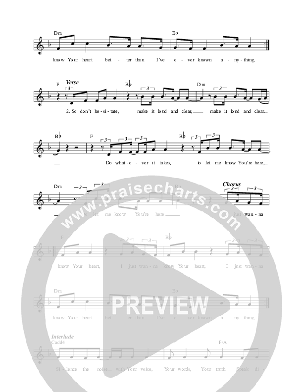 Know Your Heart (Live) Lead Sheet (REVERE / Jon Egan / MDSN / Lee University Singers)