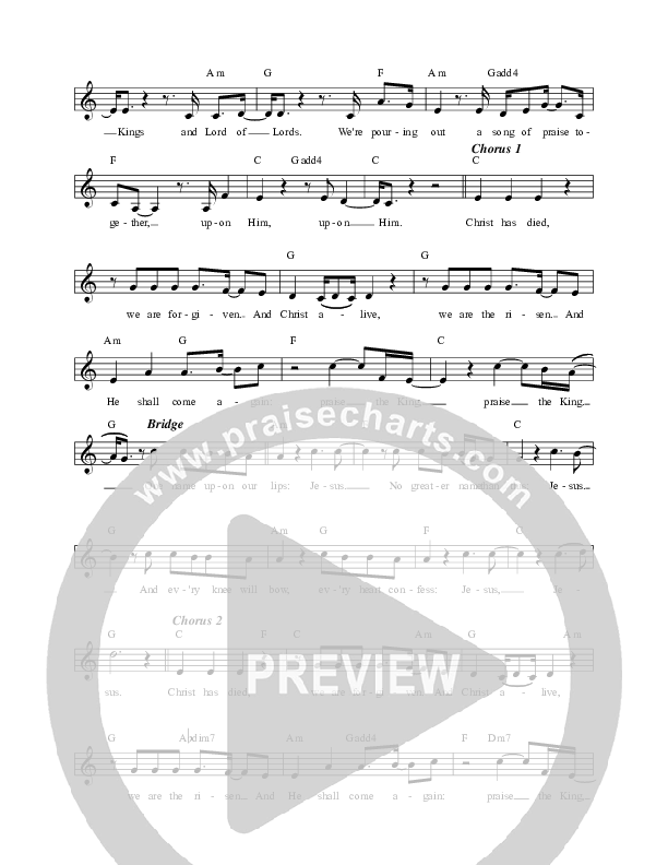 Upon Him (Live) Lead Sheet (REVERE / Thrive Worship / Lee University Singers)