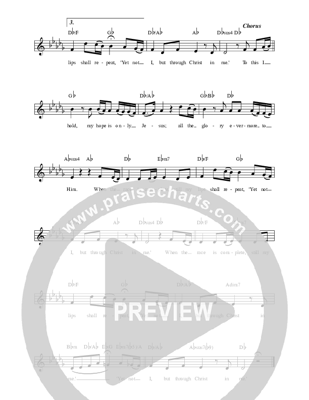 Yet Not I But Through Christ In Me (Live) Lead Sheet (REVERE / Lee University Singers)