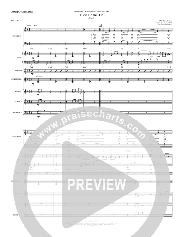 Blest Be The Tie Conductor's Score (Todd Billingsley)