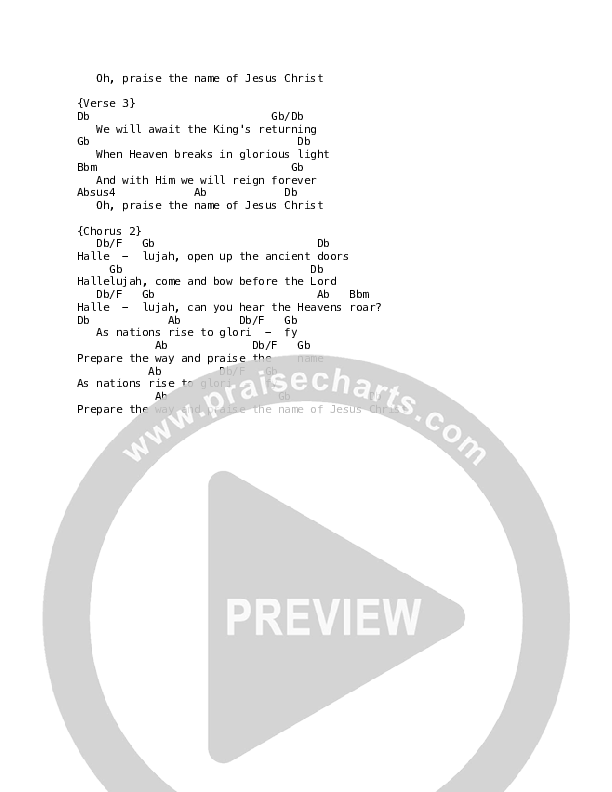 Praise The Name (Ancient Doors) (Live) Chord Chart (REVERE / Benita Jones / Lee University Singers)