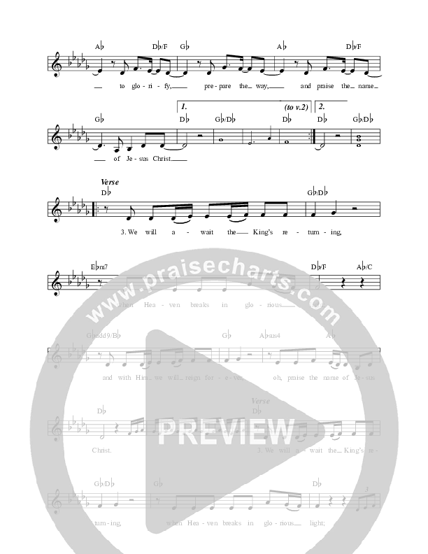 Praise The Name (Ancient Doors) (Live) Lead Sheet (REVERE / Benita Jones / Lee University Singers)