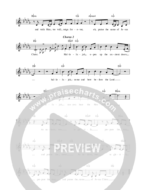 Praise The Name (Ancient Doors) (Live) Lead Sheet (REVERE / Benita Jones / Lee University Singers)